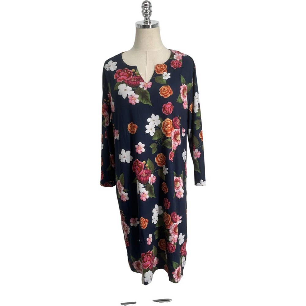 Lightbare Dress Womens Size Extra Large Blue Floral UPF 50+ Sun Protection Long